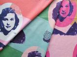 MELODY MILLER'S GRANDMOTHER MAKES A GRAND APPEARANCE ON A BEAUTIFUL, 60-INCH, LIGHTWEIGHT COTTON-LINEN BLEND.  MELODY MILLER'S 2013 COLLECTION FOR KOKKA.
